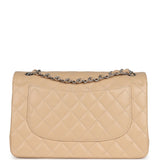 Chanel Jumbo Classic Double Flap Bag Light Beige Caviar Silver Hardware