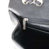 Pre-owned Chanel Jumbo Classic Single Flap Bag Black Caviar Silver Hardware