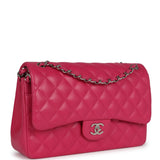 Pre-owned Chanel Jumbo Classic Double Flap Pink Lambskin Silver Hardware