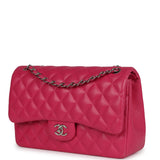 Pre-owned Chanel Jumbo Classic Double Flap Pink Lambskin Silver Hardware