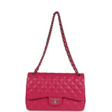 Pre-owned Chanel Jumbo Classic Double Flap Pink Lambskin Silver Hardware