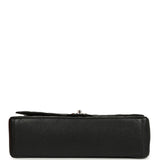 Pre-owned Chanel Maxi Classic Double Flap Bag Black Caviar Silver Hardware