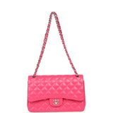 Pre-owned Chanel Jumbo Classic Double Flap Pink Lambskin Silver Hardware