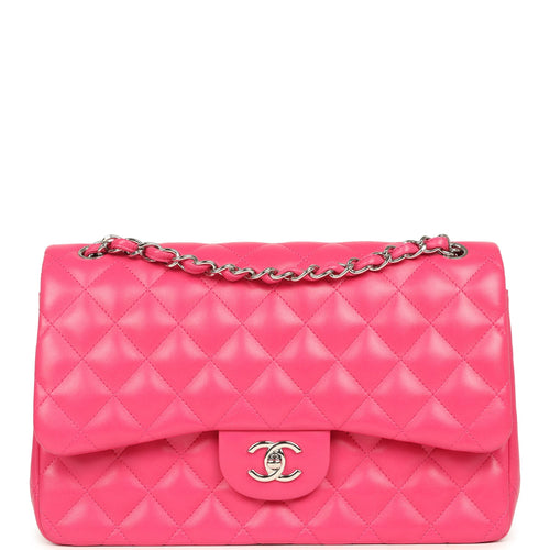 Pre-owned Chanel Jumbo Classic Double Flap Pink Lambskin Silver Hardware