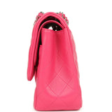 Pre-owned Chanel Jumbo Classic Double Flap Pink Lambskin Silver Hardware