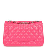 Pre-owned Chanel Jumbo Classic Double Flap Pink Lambskin Silver Hardware