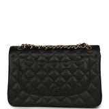 Chanel Jumbo Classic Double Flap Bag Black Caviar Gold Hardware