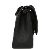Chanel Jumbo Classic Double Flap Bag So Black Crumpled Calfskin Black Hardware - Thumbnail View 3