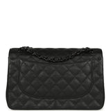 Chanel Jumbo Classic Double Flap Bag So Black Crumpled Calfskin Black Hardware - Thumbnail View 4