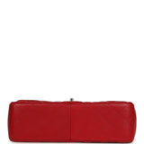 Chanel Jumbo Classic Double Flap Bag Red Lambskin Silver Hardware
