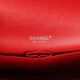 Chanel Jumbo Classic Double Flap Bag Red Lambskin Silver Hardware
