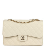Chanel Jumbo Classic Double Flap Bag Cream Caviar Gold Hardware
