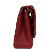 Chanel Maxi Classic Double Flap Bag Dark Red Caviar Aged Ruthenium Hardware