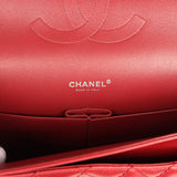 Chanel Maxi Classic Double Flap Bag Dark Red Caviar Aged Ruthenium Hardware