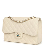 Chanel Jumbo Classic Double Flap Bag Cream Caviar Gold Hardware - Thumbnail View 3