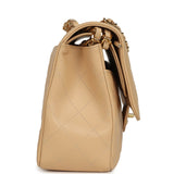 Pre-owned Chanel Jumbo Classic Double Flap Bag Light Beige Caviar Gold Hardware - Thumbnail View 3