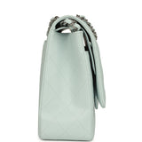 Chanel Maxi Classic Double Flap Bag Light Blue Shiny Caviar Silver Hardware - Thumbnail View 3