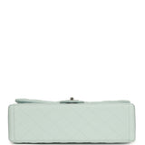 Chanel Maxi Classic Double Flap Bag Light Blue Shiny Caviar Silver Hardware - Thumbnail View 6