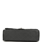 Pre-owned Chanel Maxi Classic Double Flap Bag Dark Grey Shiny Caviar Light Gold Hardware - Thumbnail View 6