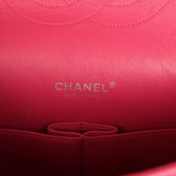 Pre-owned Chanel Maxi Classic Double Flap Bag Dark Pink Patent Silver Hardware - Thumbnail View 8