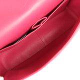 Pre-owned Chanel Maxi Classic Double Flap Bag Dark Pink Patent Silver Hardware - Thumbnail View 9