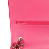 Pre-owned Chanel Maxi Classic Double Flap Bag Dark Pink Patent Silver Hardware - Thumbnail View 10