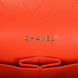 Pre-owned Chanel Jumbo Classic Double Flap Bag Dark Orange Shiny Caviar Light Gold Hardware