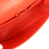 Pre-owned Chanel Jumbo Classic Double Flap Bag Dark Orange Shiny Caviar Light Gold Hardware