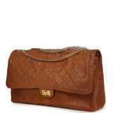 Chanel Maxi "Crush" Reissue 225 2.55 Double Flap Bag Camel Patinated Calfskin Gold Hardware - Thumbnail View 5