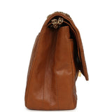 Chanel Maxi "Crush" Reissue 225 2.55 Double Flap Bag Camel Patinated Calfskin Gold Hardware - Thumbnail View 3
