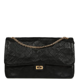 Chanel Maxi "Crush" Reissue 225 2.55 Double Flap Bag Black Lambskin Gold Hardware - Thumbnail View 1