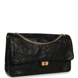 Chanel Maxi "Crush" Reissue 225 2.55 Double Flap Bag Black Lambskin Gold Hardware - Thumbnail View 2