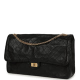 Chanel Maxi "Crush" Reissue 225 2.55 Double Flap Bag Black Lambskin Gold Hardware - Thumbnail View 5