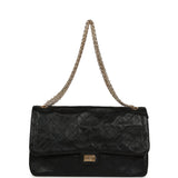 Chanel Maxi "Crush" Reissue 225 2.55 Double Flap Bag Black Lambskin Gold Hardware - Thumbnail View 7