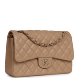 Chanel Jumbo Classic Double Flap Bag Dark Beige Caviar Gold Hardware - Thumbnail View 2