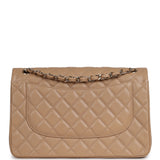 Chanel Jumbo Classic Double Flap Bag Dark Beige Caviar Gold Hardware - Thumbnail View 4