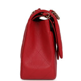 Chanel Jumbo Classic Double Flap Bag Red Shiny Caviar Gold Hardware - Thumbnail View 3