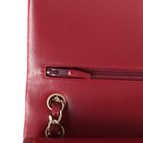 Pre-owned Chanel Jumbo Classic Double Flap Bag Burgundy Lambskin Light Gold Hardware - Thumbnail View 8