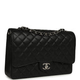 Chanel Maxi Classic Double Flap Bag Black Caviar Silver Hardware - Thumbnail View 2