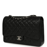 Chanel Maxi Classic Double Flap Bag Black Caviar Silver Hardware - Thumbnail View 5