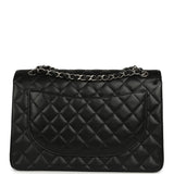 Chanel Maxi Classic Double Flap Bag Black Caviar Silver Hardware - Thumbnail View 4