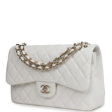 Chanel Jumbo Classic Double Flap White Caviar Light Gold Hardware - Thumbnail View 5