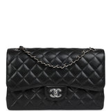 Chanel Jumbo Classic Double Flap Bag Black Caviar Silver Hardware - Thumbnail View 1