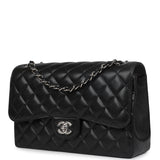 Chanel Jumbo Classic Double Flap Bag Black Caviar Silver Hardware - Thumbnail View 5