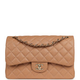 Chanel Jumbo Classic Double Flap Bag Dark Beige Caviar Light Gold Hardware - Thumbnail View 1