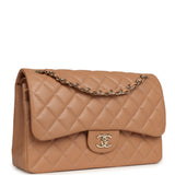Chanel Jumbo Classic Double Flap Bag Dark Beige Caviar Light Gold Hardware - Thumbnail View 2