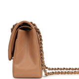 Chanel Jumbo Classic Double Flap Bag Dark Beige Caviar Light Gold Hardware - Thumbnail View 3