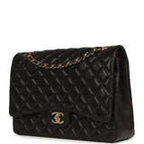 Pre-owned Chanel Maxi Classic Double Flap Bag Black Lambskin Gold Hardware - Thumbnail View 5