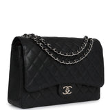 Chanel Maxi Classic Double Flap Bag Black Caviar Silver Hardware - Thumbnail View 2