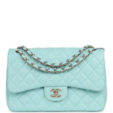 Chanel Jumbo Classic Double Flap Light Blue Caviar Light Gold Hardware - Thumbnail View 1